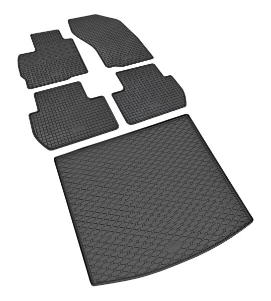 Gummifußmatten und Kofferraumwanne für Mitsubishi Outlander ab 2015 | 5Sitze